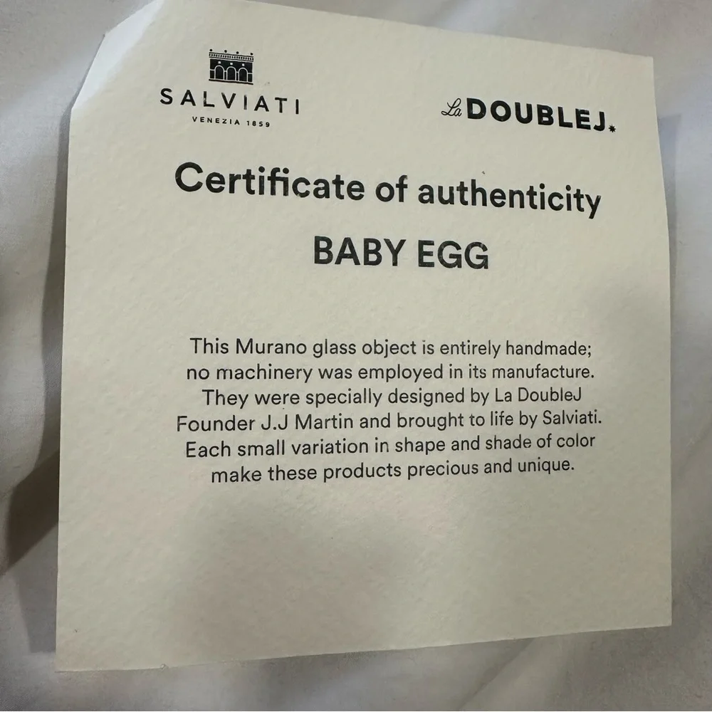 NEW in BOX LA DOUBLEJ Misty Rainbow Mix in Murano‎ Glass Baby Egg Vase reg $195 - Picture 8 of 12